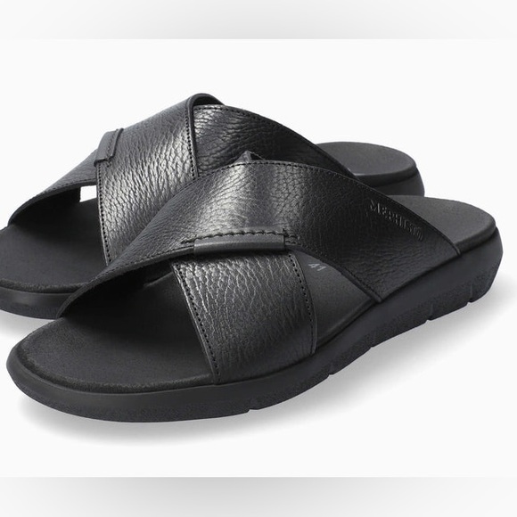 Mephisto Conrad Black Leather Lightweight Crossover Men’s Sandals Size 43 (US 9) - Picture 9 of 10
